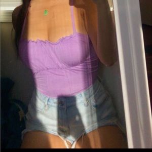 Medium Lilac Cropped Top originally from Yesstyle